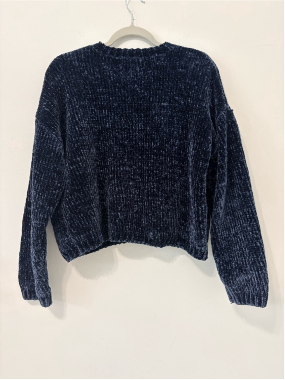 L.A. Hearts Chenille Sweater Sz M Navy EUC - Picture 5 of 8